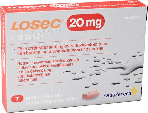 Losec Enterotablett 20 mg Omeprazol 7 styck