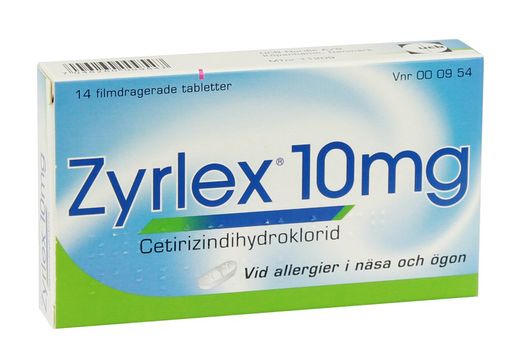 Zyrlex Filmdragerad tablett 10 mg Cetirizin 14 styck