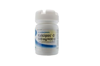 Kalcipos-D 500 mg/400 IE Kalcium, kombinationer med vitamin D och/eller övriga läkemedel, Filmdragerad tablett, 90 styck