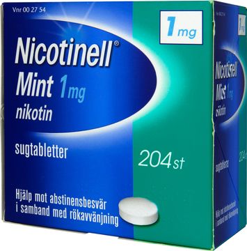 Nicotinell Mint 1 mg Nikotin, komprimerad sugtablett, 204 st