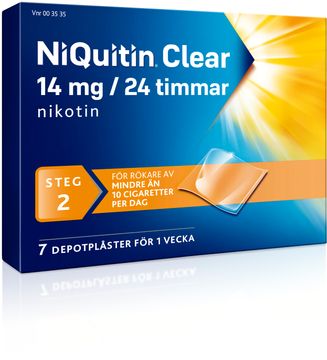 NiQuitin Clear 14 mg/24 h Nikotin, depotplåster, 7 st