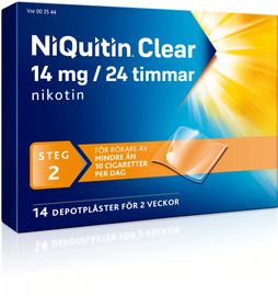 NiQuitin Clear 14 mg/24 timmar Nikotin, Depotplåster, 14 styck