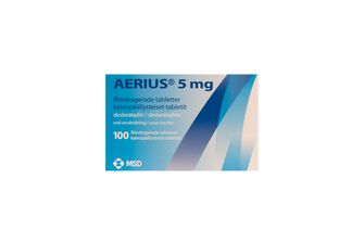 Aerius 5 mg Desloratadin, Filmdragerad tablett, 100 styck