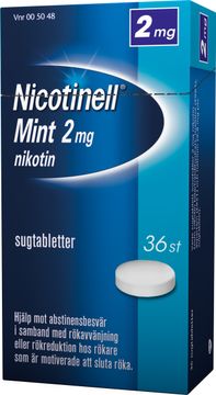 Nicotinell Mint Komprimerad sugtablett med nikotin, 2 mg, 36 st