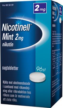 Nicotinell Mint 2 mg Nikotin, komprimerad sugtablett, 96 st