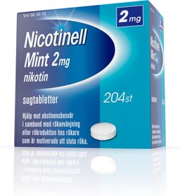Nicotinell Mint 2 mg Nikotin, Komprimerad sugtablett, 204 styck