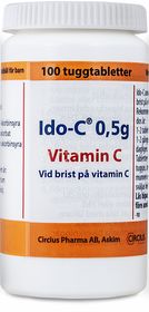 Ido-C 0,5 g Askorbinsyra (vitamin C), Tuggtablett, 100 styck