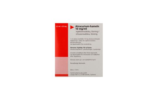 Atracurium-hameln Injektionsvätska, lösning 10 mg/ml Atrakurium 5 x 2,5 milliliter