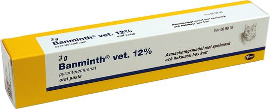 Banminth vet. Pyrantelembonat, oral pasta, 3 g Kronans Apotek | Kronans Apotek