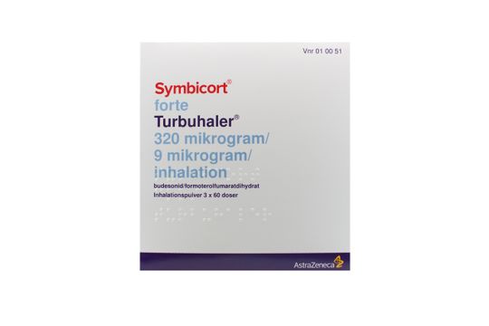 Symbicort forte Turbuhaler Inhalationspulver 320 mikrogram/9 mikrogram/inhalation Budesonid + formoterol 3 x 60 dos(er)