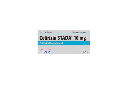 Cetirizin STADA Filmdragerad tablett 10 mg Cetirizin 100 tablett(er)