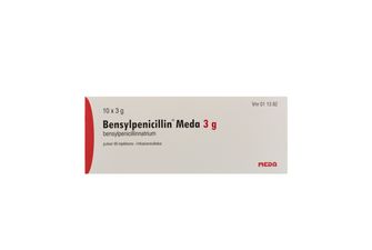 Bensylpenicillin Viatris Pulver till injektions-/infusionsvätska, lösning Bensylpenicillin (penicillin G) 10 x 3 gram