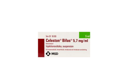 Celeston bifas Injektionsvätska, suspension 5,7 mg/ml 5 milliliter