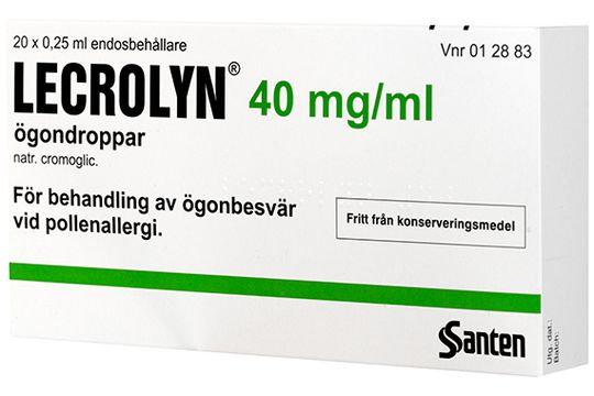 Lecrolyn Ögondroppar, lösning i endosbehållare 40 mg/ml Natriumkromoglikat 20 x 1 dos(er)