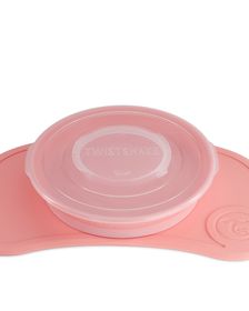Twistshake Click-Mat Mini + Plate Pastel Pink Tallrik som står stilla 1 st