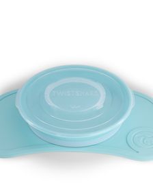 Twistshake Click-Mat Mini + Plate Pastel Blue Tallrik som står stilla 1 st