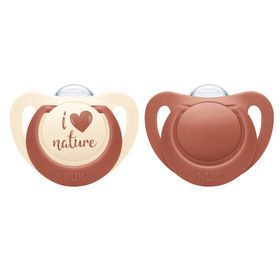 NUK For Nature Napp Silikon S1 Red Nappar 2 st