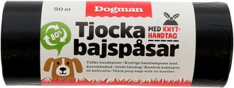 Dogman Bajspåsar knythantag Svart Tjocka bajspåsar 50 st