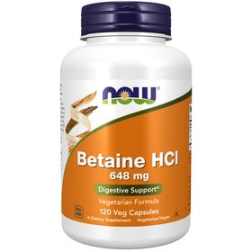 NOW Betaine Hcl Kapslar 120 st