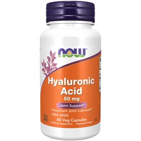 NOW Hyaluronic Acid 50 mg + MSM Kapslar 60 st