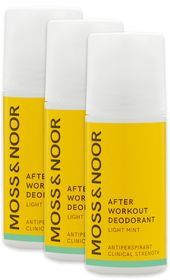 Moss & Noor After Workout Deodorant Light Mint-3-pack Kraftfull antiperspirant 3 x 60 ml