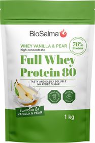 BioSalma Whey 80 Vanilj &  Päron Vassleprotein 1 kg