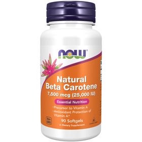 NOW Naturlig beta carotene 25000 Kapslar