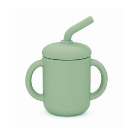 Summerville Silikonmugg med sugrör cameo green Silikonmugg