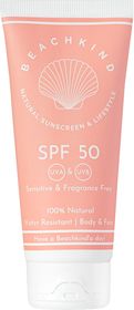 Beachkind Natural sunscreen sensitive fragrance free SPF50 Solskydd för ansikte och kropp 100 ml