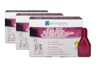 Dermoscent ATOP 7® Spot-on för hundar & katter 0-10 kg Lugnande spot-on 4x0,6 ML