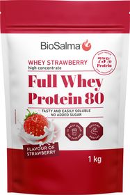 BioSalma Full Whey Protein 80 Jordgubb Vassleprotein 1 kg