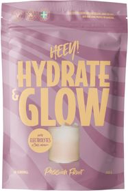 Heey! Hydrate & Glow, Electrolytes + Coll-egan®, Passionfruit Vätskeersättning 240 g