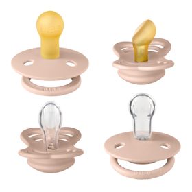 BIBS Pacifiers Try-it collection Size 1 Blush Nappar 4 st