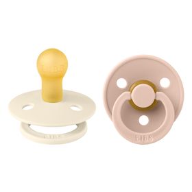 BIBS Pacifier Colour 2 PACK Latex Size 1 Ivory/Blush Nappar 2 st