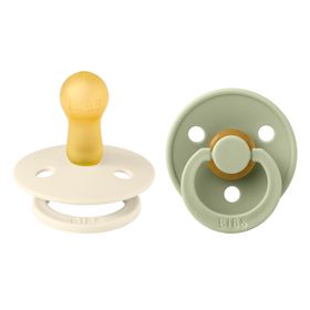 BIBS Pacifier Colour 2 PACK Latex Size 2 Ivory/Sage Nappar 2 st