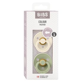 BIBS Pacifier Colour 2 PACK Latex Size 3 Ivory/Sage Nappar 2 st