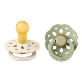 BIBS Pacifier Boheme 2 PACK Latex Size 1 Ivory/Sage Nappar 2 st