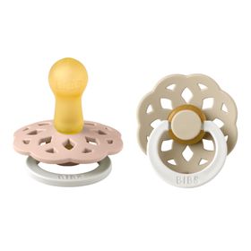 BIBS Pacifier Boheme 2 PACK Latex Size 2 Blush GLOW/Vanilla GLOW Nappar 2 st