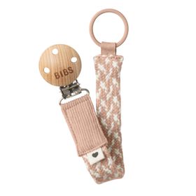 BIBS Pacifier Clip Braided Blush/Ivory Nappklämma 1 st