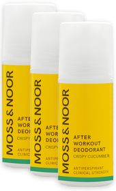 Moss & Noor After Workout Deodorant Crispy Cucumber Antiperspirant mot intensiva svettningar 60ml x 3 st