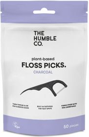 The Humble Co Dental Floss Charcoal Picks Tandtrådsbyglar 50 st
