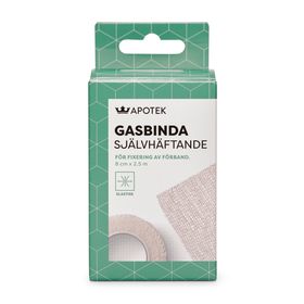 Kronans Apotek Gasbinda 8 cm Vit Självhäftande gasbinda 1 st