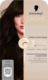 Schwarzkopf Creme Supreme 3-0 Natural Black Brown Hårfärg 182 g