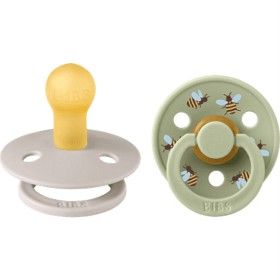 BIBS Pacifier Studio Colour Bumblebee Latex Size 1 Mushroom Mix Nappar 2 st