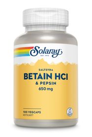 Solaray Betain HCI & Pepsin Kapslar 100 st