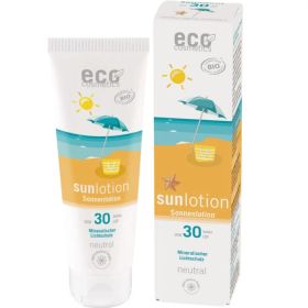 Eco Cosmetics Sollotion Neutral SPF 30 Aloe vera & Granatäpple Solskydd för kropp och ansikte 125 ml