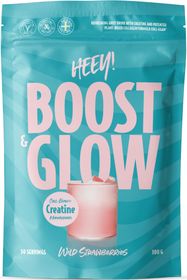 Heey! Boost & Glow Kreatin + Coll-egan Smultron Dagligt tillskott pulver 300 g