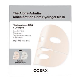 COSRX The Alpha-Arbutin Discoloration Care Hydrogel Mask Sheet mask mot pigmenteringar 3 st