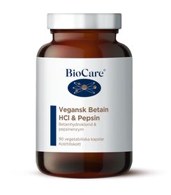 BioCare Vegansk Betain HCL & Pepsin Kapsel 90 st