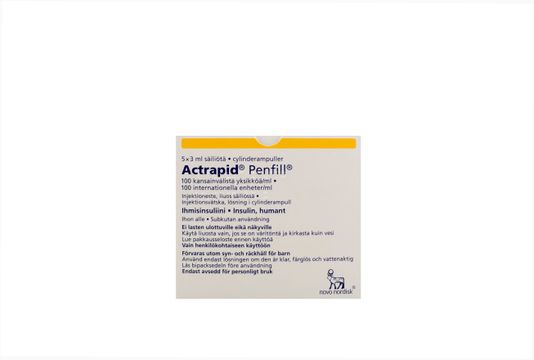 Actrapid Penfill Injektionsvätska, lösning i cylinderampull 100 IE/ml 5 x 3 milliliter